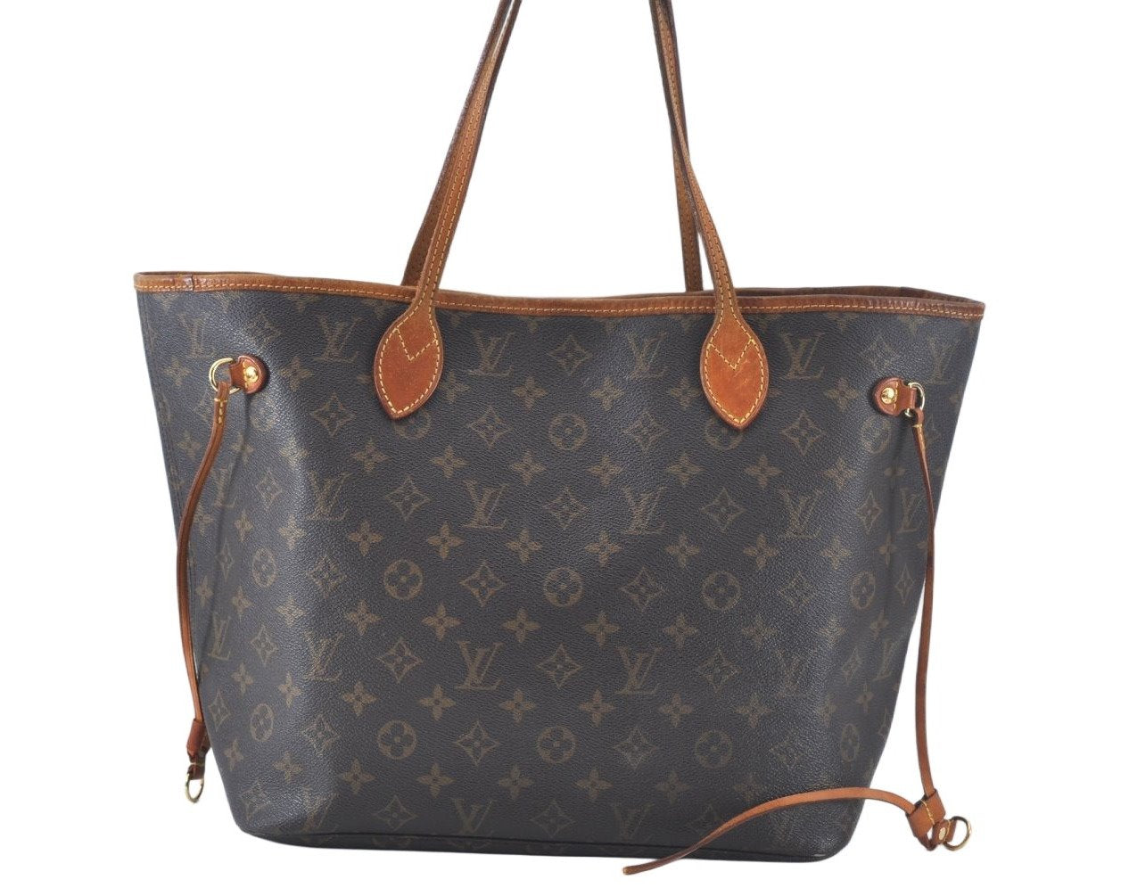 Authentic Louis Vuitton Monogram Neverfull MM Shoulder Tote Bag M40156 LV 5329K