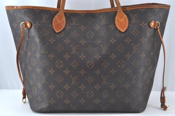 Authentic Louis Vuitton Monogram Neverfull MM Shoulder Tote Bag M40156 LV 5329K
