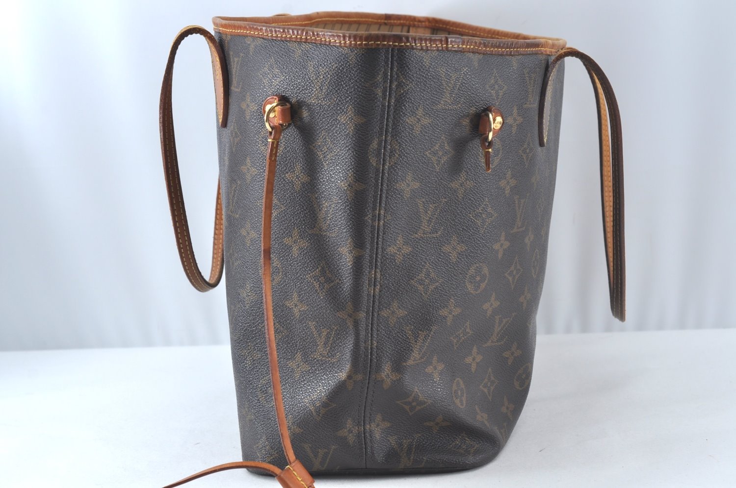 Authentic Louis Vuitton Monogram Neverfull MM Shoulder Tote Bag M40156 LV 5329K