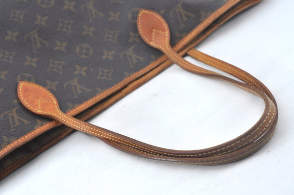 Authentic Louis Vuitton Monogram Neverfull MM Shoulder Tote Bag M40156 LV 5329K