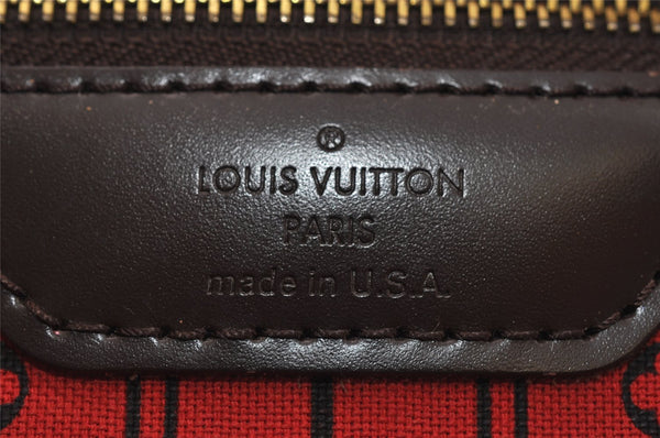 Authentic Louis Vuitton Damier Neverfull MM Shoulder Tote Bag N51105 LV 5552I