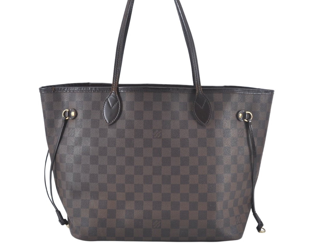 Authentic Louis Vuitton Damier Neverfull MM Shoulder Tote Bag N41358 LV 5808I