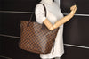 Authentic Louis Vuitton Damier Neverfull MM Shoulder Tote Bag N51105 LV 5895I