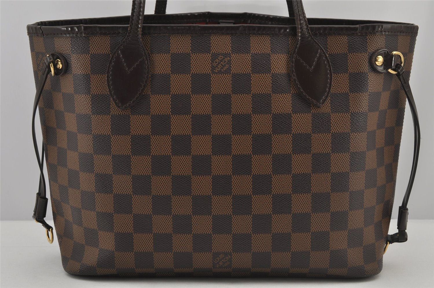 Authentic Louis Vuitton Damier Neverfull PM Shoulder Tote Bag N51109 LV 5899J