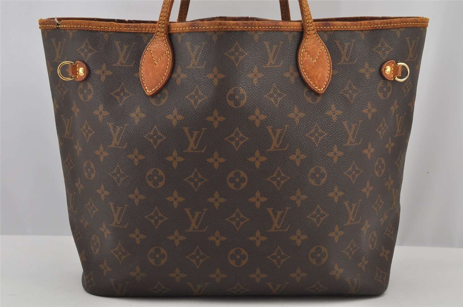 Authentic Louis Vuitton Monogram Neverfull MM Tote Bag M40156 LV Junk 6075J