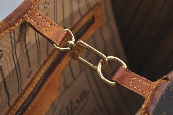 Authentic Louis Vuitton Monogram Neverfull MM Tote Bag M40156 LV Junk 6075J