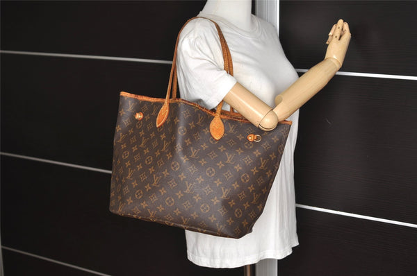 Authentic Louis Vuitton Monogram Neverfull MM Tote Bag M40156 LV Junk 6075J