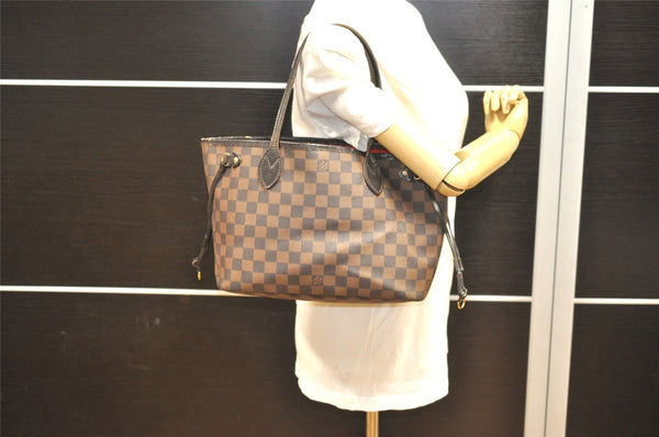 Authentic Louis Vuitton Damier Neverfull PM Shoulder Tote Bag N51109 LV 6148I