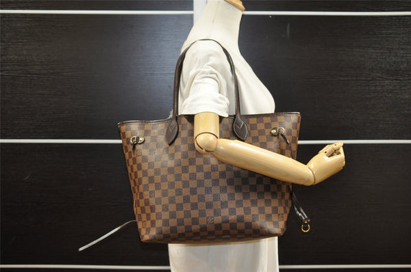 Authentic Louis Vuitton Damier Neverfull MM Shoulder Tote Bag N51105 LV 6185I