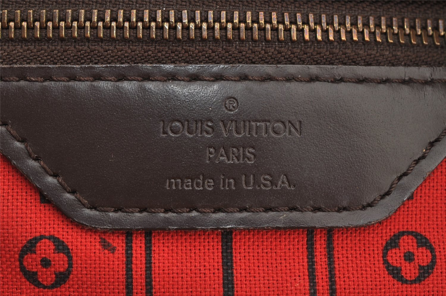 Authentic Louis Vuitton Damier Neverfull MM Shoulder Tote Bag N51105 LV 6212I