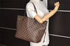 Authentic Louis Vuitton Damier Neverfull MM Shoulder Tote Bag N51105 LV 6212I