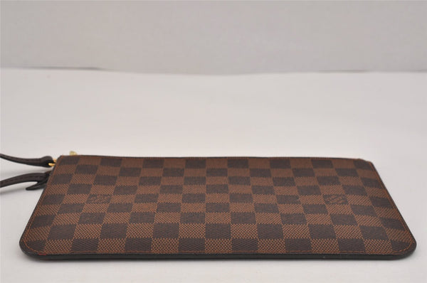 Auth Louis Vuitton Damier Neverfull Pouch Purse Clutch Rose Ballerine Pink 6247J
