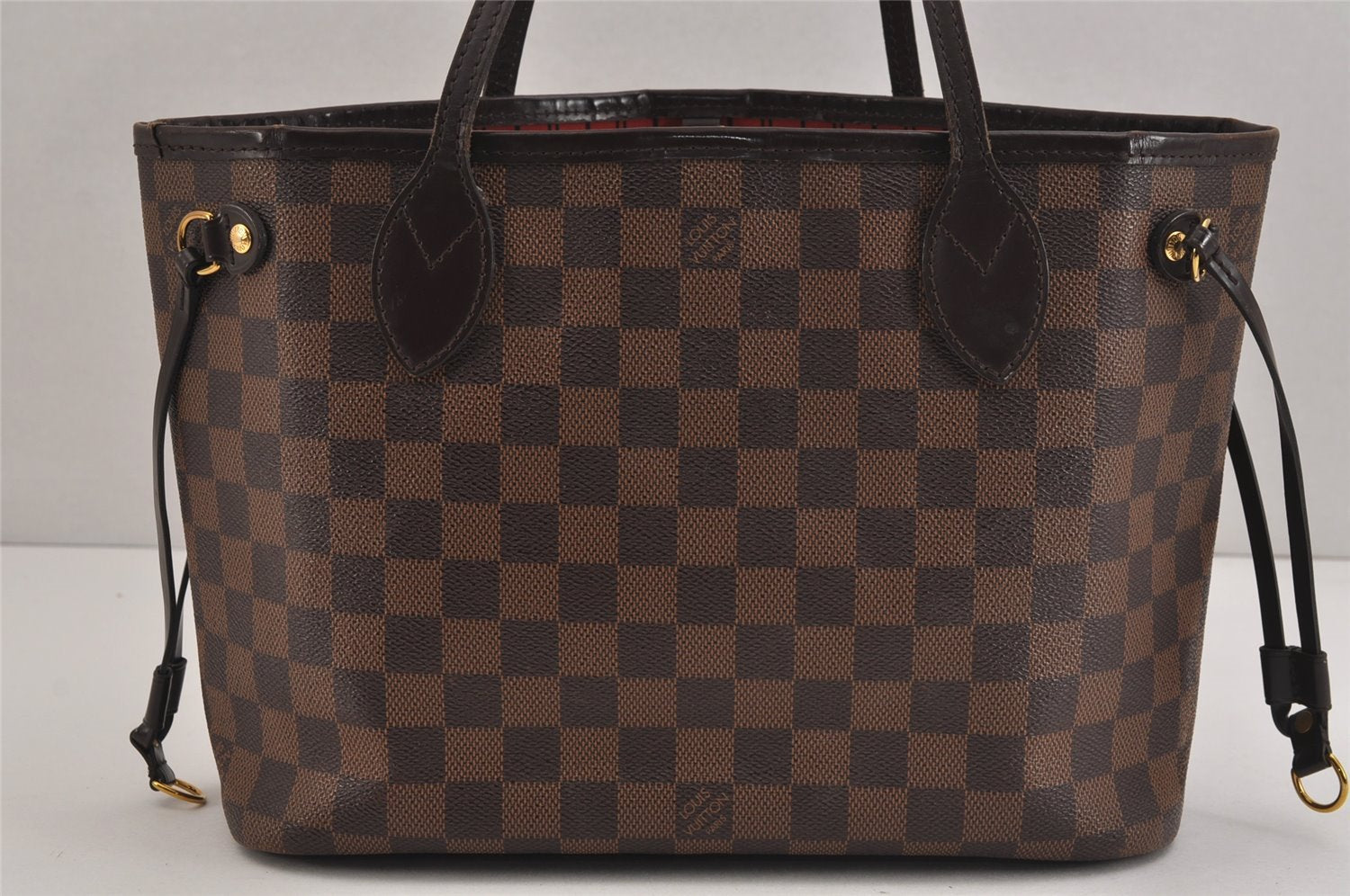 Authentic Louis Vuitton Damier Neverfull PM Shoulder Tote Bag N51109 LV 6270J
