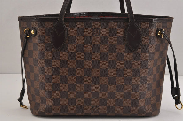Authentic Louis Vuitton Damier Neverfull PM Shoulder Tote Bag N51109 LV 6270J