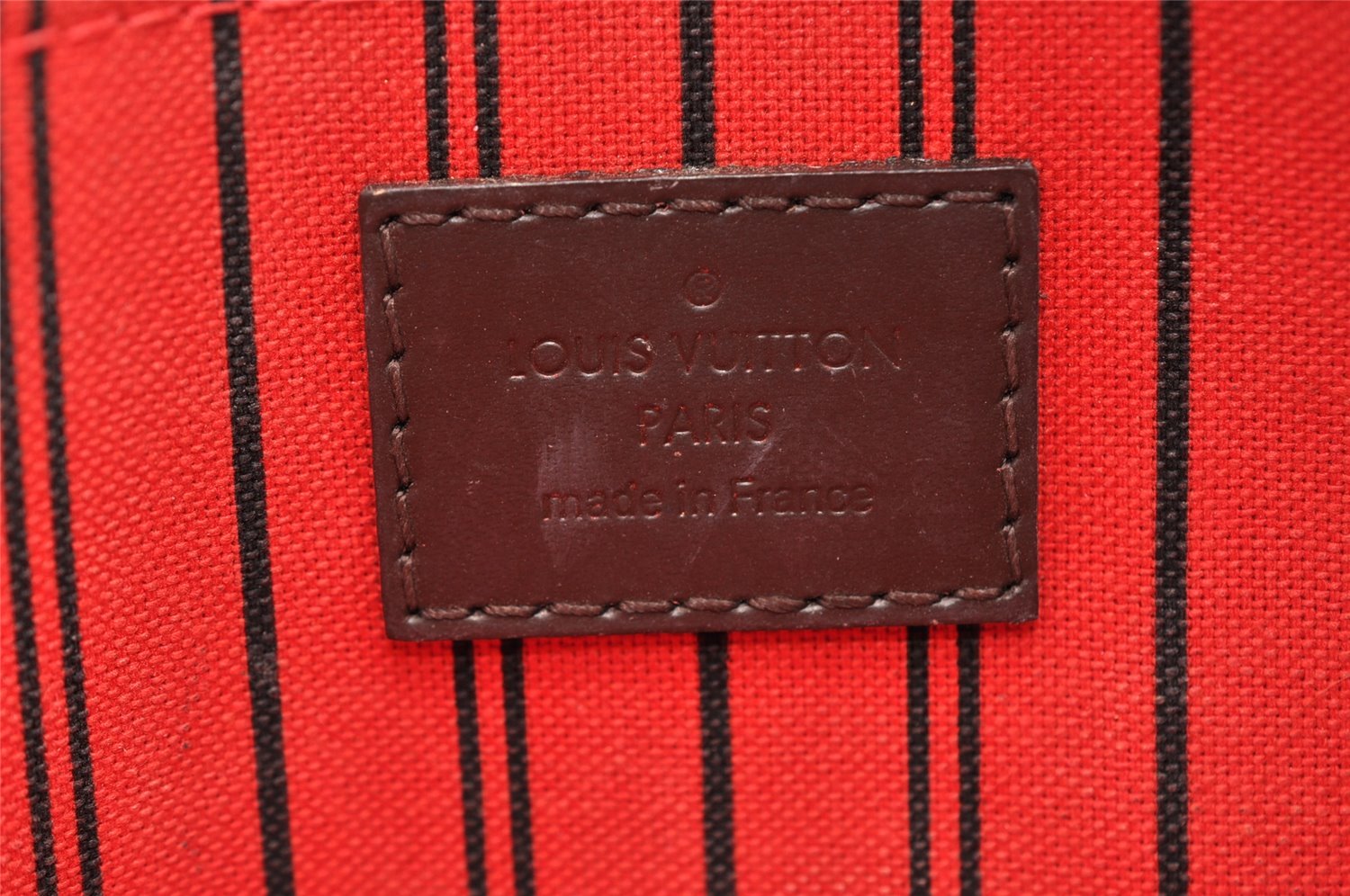 Authentic Louis Vuitton Damier Neverfull Pouch Purse Clutch Bag LV 6290I