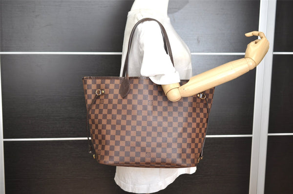 Authentic Louis Vuitton Damier Neverfull MM Shoulder Tote Bag N41358 LV 6345I