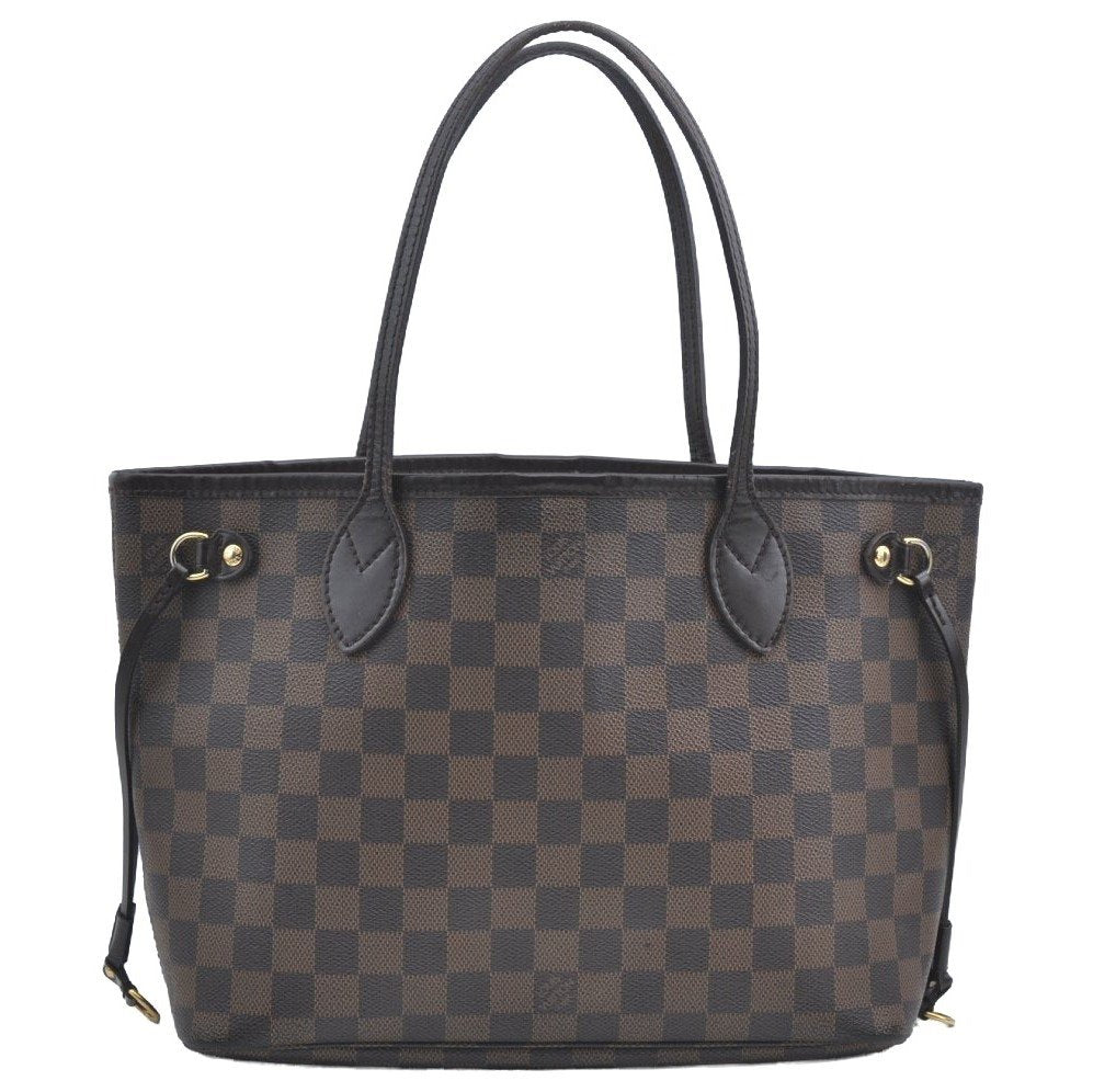 Authentic Louis Vuitton Damier Neverfull PM Shoulder Tote Bag N51109 LV 6460F