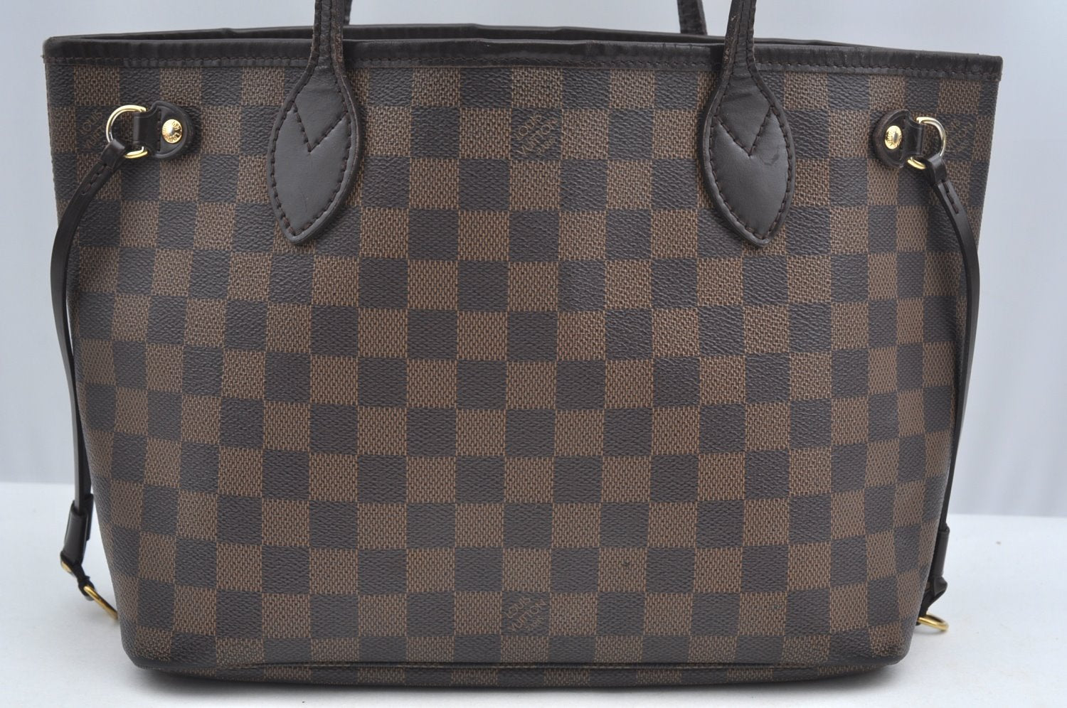 Authentic Louis Vuitton Damier Neverfull PM Shoulder Tote Bag N51109 LV 6460F