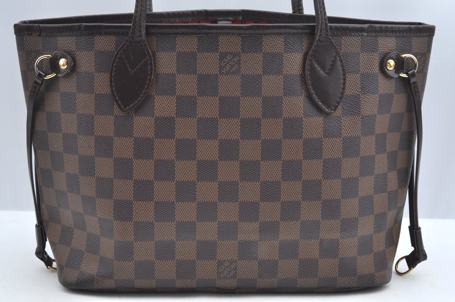 Authentic Louis Vuitton Damier Neverfull PM Shoulder Tote Bag N51109 LV 6460F