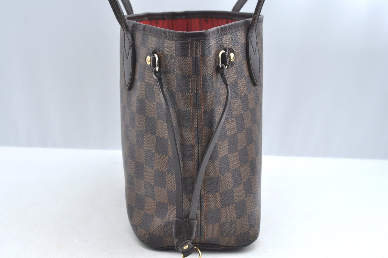 Authentic Louis Vuitton Damier Neverfull PM Shoulder Tote Bag N51109 LV 6460F