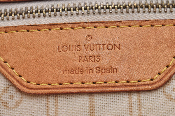 Authentic Louis Vuitton Damier Azur Neverfull MM Tote Bag N51107 LV 6542I