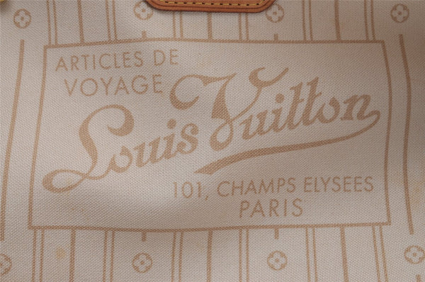 Authentic Louis Vuitton Damier Azur Neverfull MM Tote Bag N51107 LV 6542I