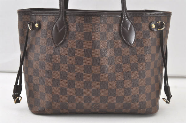 Authentic Louis Vuitton Damier Neverfull PM Shoulder Tote Bag N40600 LV 6650K