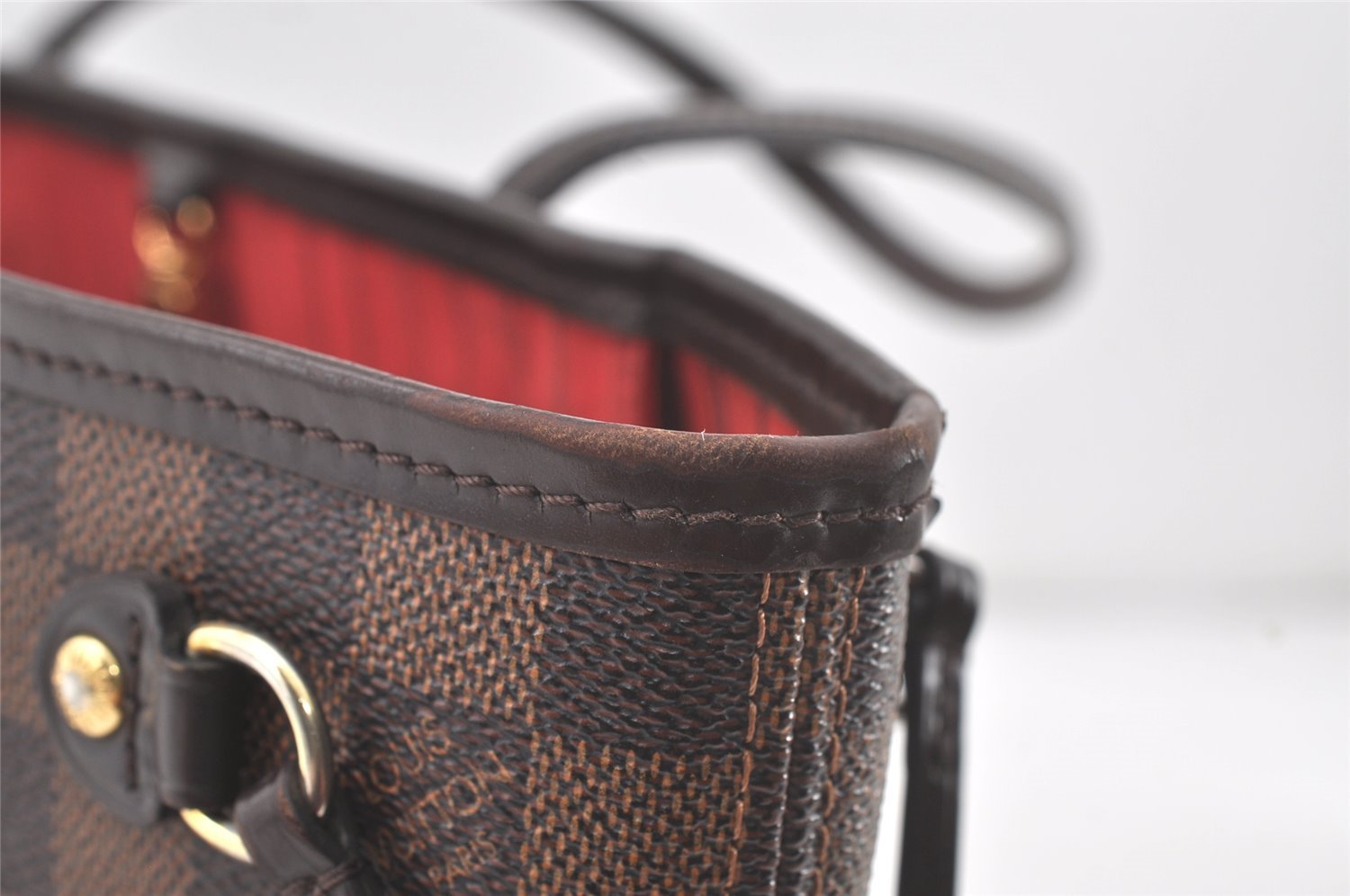 Authentic Louis Vuitton Damier Neverfull PM Shoulder Tote Bag N40600 LV 6650K