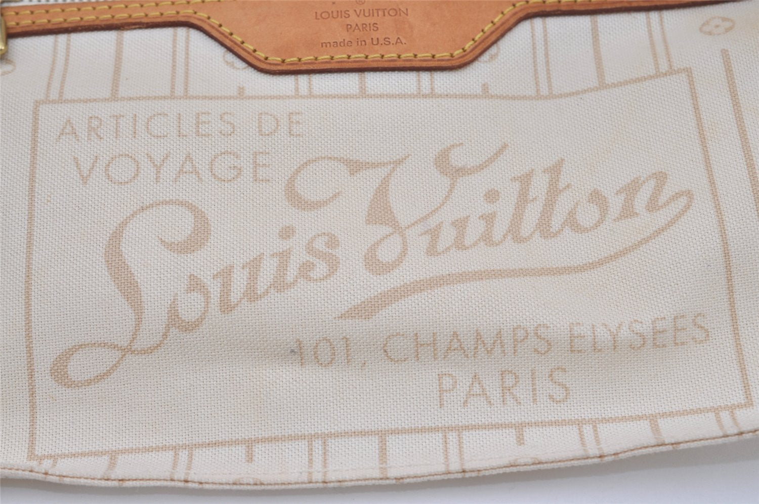 Authentic Louis Vuitton Damier Azur Neverfull PM Tote Bag N51110 LV 7111I