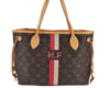 Authentic Louis Vuitton Mon Monogram Initial Neverfull PM Tote Bag LV 7258J