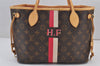 Authentic Louis Vuitton Mon Monogram Initial Neverfull PM Tote Bag LV 7258J