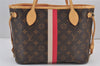Authentic Louis Vuitton Mon Monogram Initial Neverfull PM Tote Bag LV 7258J