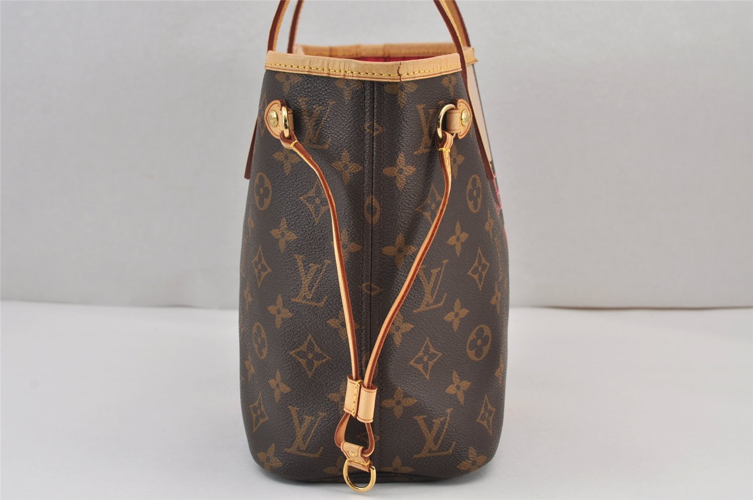 Authentic Louis Vuitton Mon Monogram Initial Neverfull PM Tote Bag LV 7258J