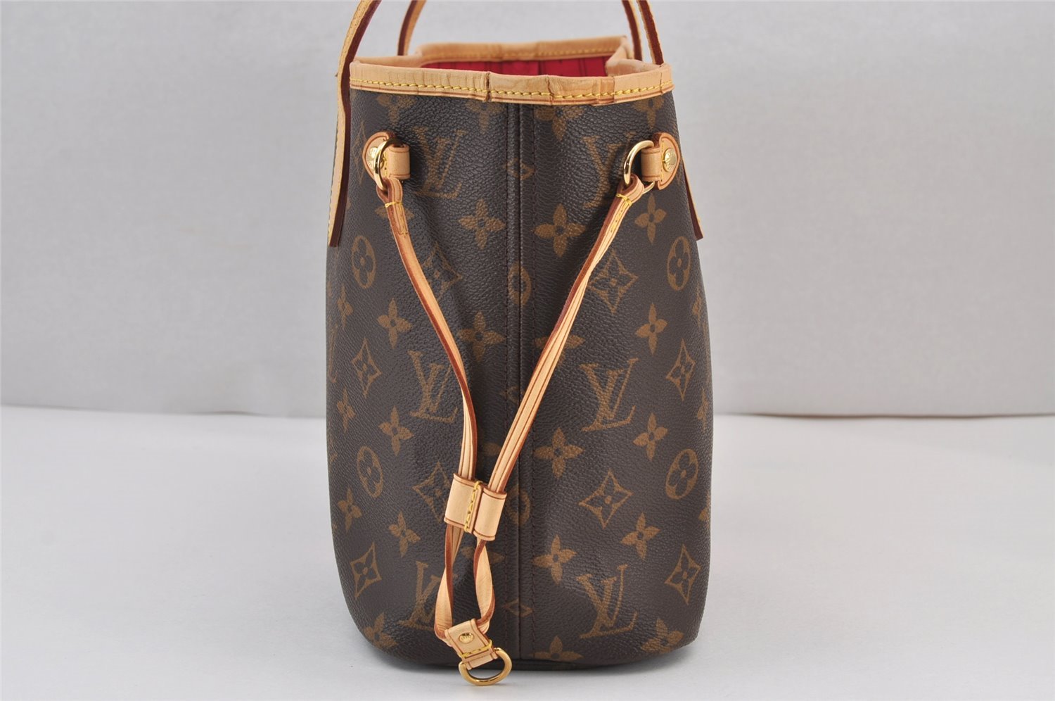Authentic Louis Vuitton Mon Monogram Initial Neverfull PM Tote Bag LV 7258J