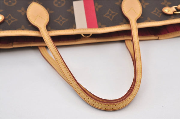 Authentic Louis Vuitton Mon Monogram Initial Neverfull PM Tote Bag LV 7258J