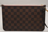 Auth Louis Vuitton Damier Neverfull Pouch Purse Clutch Rose Ballerine Pink 9510J