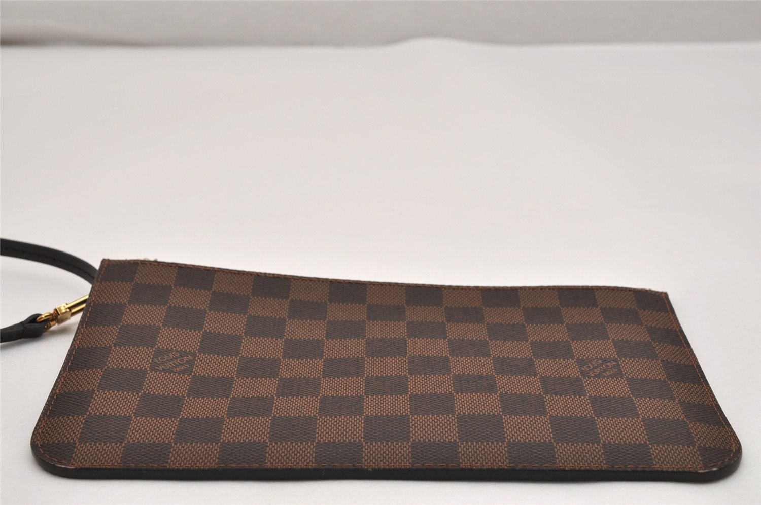 Auth Louis Vuitton Damier Neverfull Pouch Purse Clutch Rose Ballerine Pink 9510J