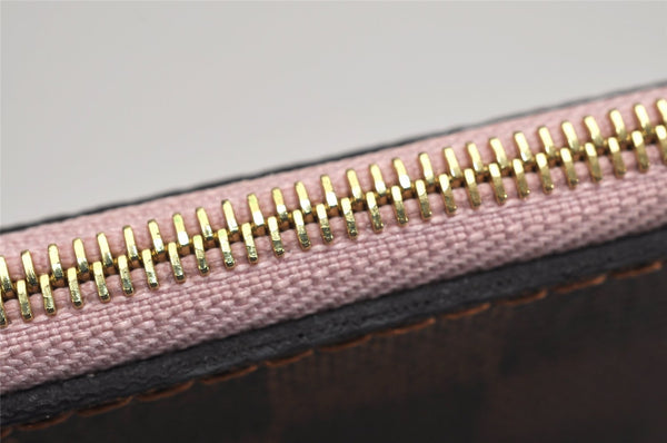 Auth Louis Vuitton Damier Neverfull Pouch Purse Clutch Rose Ballerine Pink 9510J