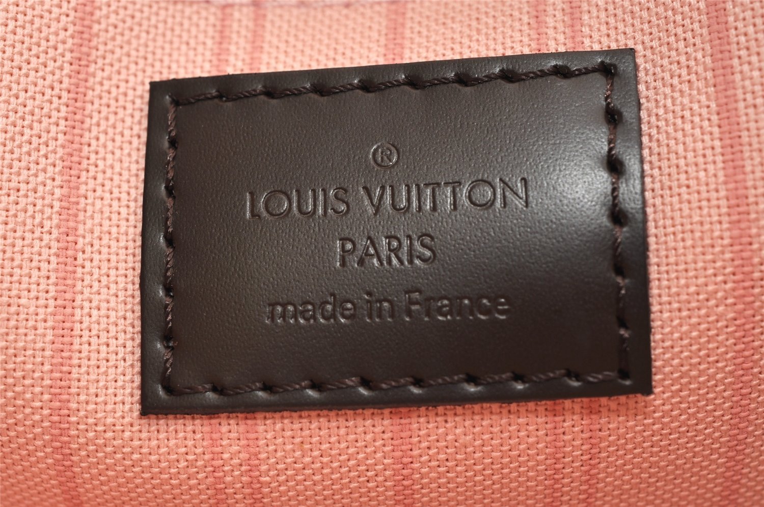Auth Louis Vuitton Damier Neverfull Pouch Purse Clutch Rose Ballerine Pink 9510J