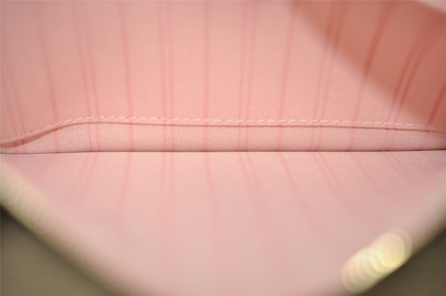 Auth Louis Vuitton Damier Neverfull Pouch Purse Clutch Rose Ballerine Pink 9510J