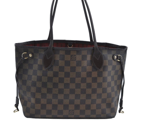 Authentic Louis Vuitton Damier Neverfull PM Tote Bag N51109 LV H5192