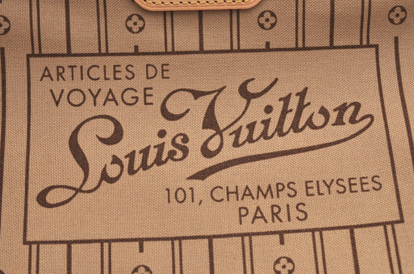 Authentic Louis Vuitton Monogram Neverfull MM Shoulder Tote Bag M40156 LV K4141