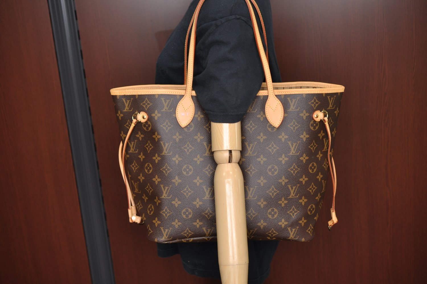 Authentic Louis Vuitton Monogram Neverfull MM Shoulder Tote Bag M40156 LV K4141