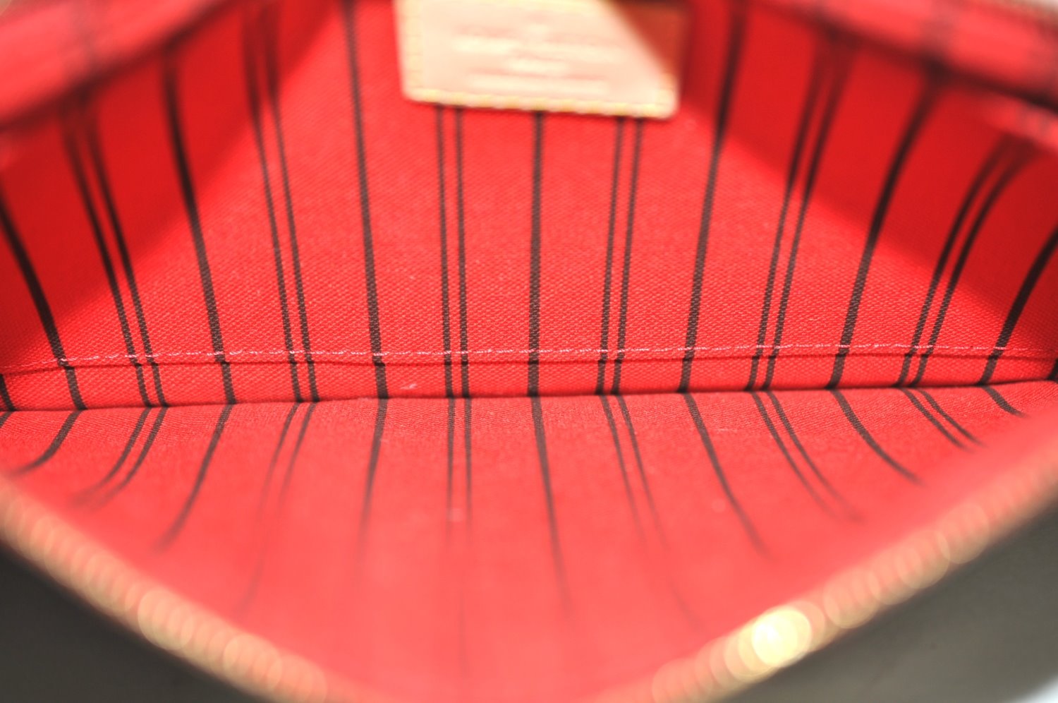 Authentic Louis Vuitton Monogram Neverfull Pouch Purse Clutch Bag Red LV K4383