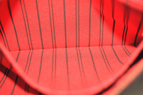 Authentic Louis Vuitton Monogram Neverfull Pouch Purse Clutch Bag Red LV K4383