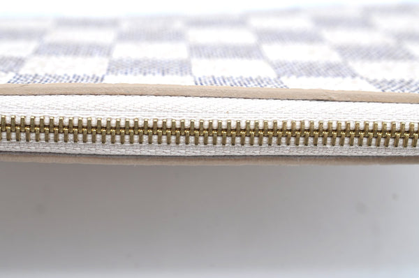 Authentic Louis Vuitton Damier Azur Neverfull Pouch Purse Clutch LV K4385