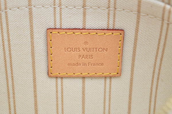 Authentic Louis Vuitton Damier Azur Neverfull Pouch Purse Clutch LV K4385