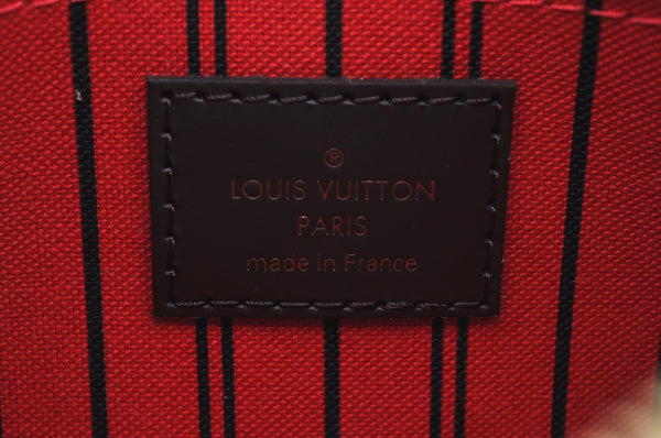Authentic Louis Vuitton Damier Neverfull Pouch Purse Clutch Bag LV K4387