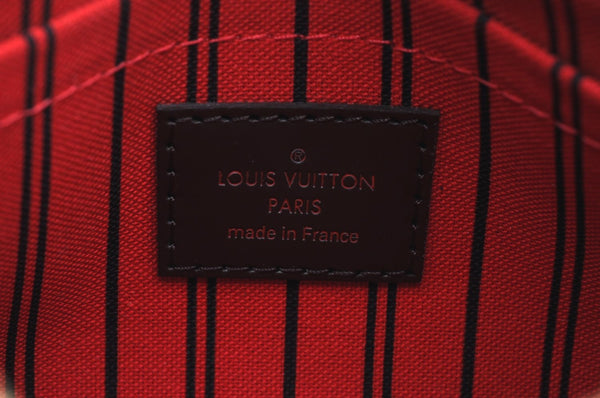 Authentic Louis Vuitton Damier Neverfull Pouch Purse Clutch Bag LV K4396