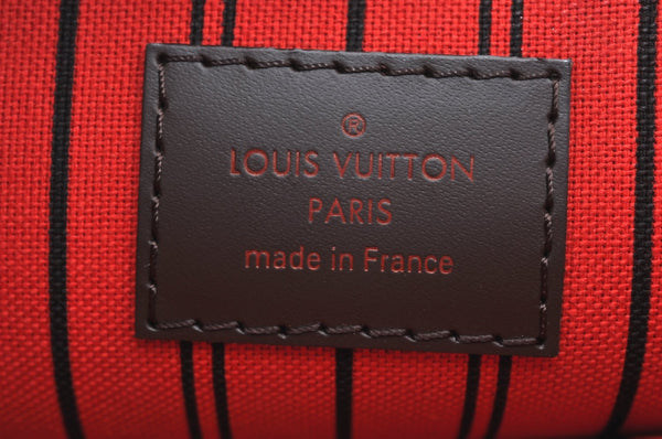 Authentic Louis Vuitton Damier Neverfull Pouch Purse Clutch Bag LV K4397